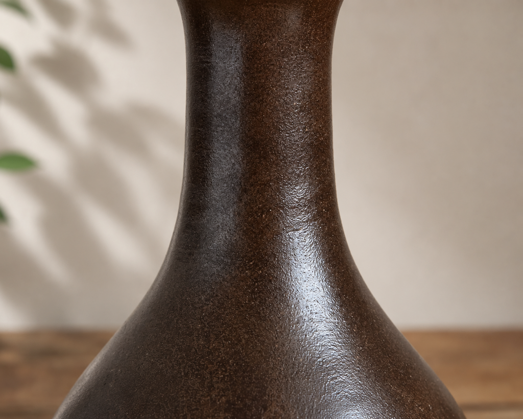 Traditional Korean Onggi Liquor Bottle — Handcrafted Earthenware Jug