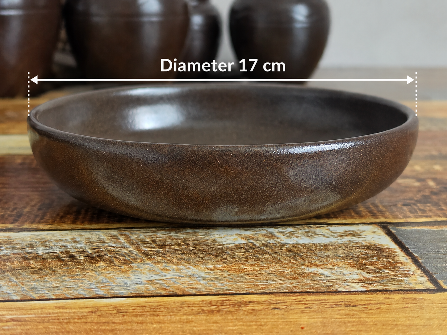 Korean Onggi Serving Plate — Traditional Handcrafted Earthenware